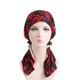 Floral Bandanas Women Lace Turban Hat India Cap Muslim Hats Hairnet Chemo Cap Flower Bonnet for Women Touca cappelli donna 2019