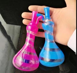 Two Colour pots bongs accessories , Unique Oil Burner Glass Bongs Pipes Water Pipes Glass Pipe Oil Rigs Smoking with Dropper