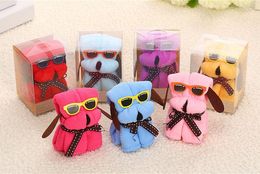 100pcs Small Dog Towels Wedding Favor Puppy Towel Ideal Christmas Birthday Gift with Gift Box Wedding Favor 20*20CM SN2634