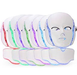 Best Selling PDT Photon LED Face Neck Mask 7 Colour LED Treatment Skin Whitening Firming Facial Beauty Mask Electric Anti-Aging Mask