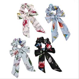 Girls Hairband Hair Bows Ponytail Holder Girl Elastic Bowknot Scrunchy Headband Fashion Spring Flowers Hair Tie Hair band Accessories TL1243