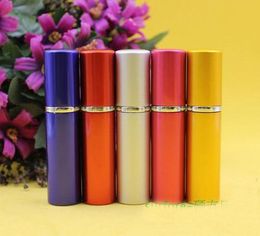 5CC smooth Aluminium perfume bottle 5ml Refillable Perfume Atomizer Travel bottles glass Spray bottles 200 up