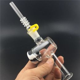 Hot glass bong with 14mm 18mm Quartz Tips Keck Clip Silicone Container Reclaimer for wax Dab Straw Oil Rigs