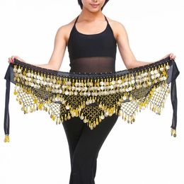 320 Coins Women Belly Dance Hip Scarf Skirt Wrap with Coins Velvet Belly Dance Belt