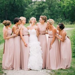 Country Plus Size Bridesmaid Dresses A Line Sweetheart Chiffon Maid of Honour Dress Party Gowns Wedding Guest Dress with Sashes Custom