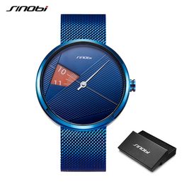 SINOBI 2019 Original Irregular Creative Men Watch Milan Strap Wristwatches Men rotate dial plate watches Sports watch Drop ship