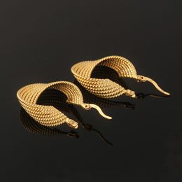 Fashion 14 k Yellow Solid Gold GF Earring Charm Earrings Jewellery Fold For Women gift FREE SHIPPING