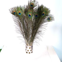 50Pcs/lot 80-90cm Wedding Decor Simulation Peacock Feather Party Decorations Natural Feather Home Decoration Accessories Living Room Display