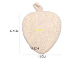 11.5*12cm Heart Shape Natural Loofah Pad Back Pads Loofah Sponge Bath Shower Body Exfoliator Scrubber Pads