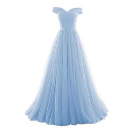 2019 Off-Shoudler Tulle Long Country Bridesmaid Dresses With Ruffles Lace-up Back Boho Wedding Guest Dress Maid Of Honour Dresses