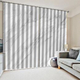 3d Curtain Price Custom Grey and White Marble HD Interior Decoration Practical Blackout Curtains