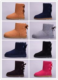 328 High Quality New WGG Women's Australia Classic kneel Boots Ankle boots Black Grey chestnut navy blue Women girl boots US 5--10