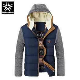 Brand Korean Man Fashion Warm Parkas Size M-3XL Patchwork Design Cotton-Padded Style Young Men Winter Jackets