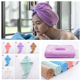 -Chuveiro Caps para Magic Quick Dry cabelo microfibra toalha de secagem Turban Enrole Hat Caps Spa banho Caps 24 * 65 centímetros FFA3240