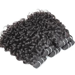 4pcs lot 100 brazilian virgin human hair bundles weave water wave dyeable hair extension big curl human hair weft greatremy