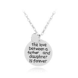 Stainless Steel The love between a father and daughter is forever Necklace for Men Daddy's Father's Day Birthday Jewelry Gift