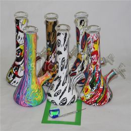 mini bottom beaker bong glass 10 5 ice catcher water pipes 14mm dab oil rig bongs pipe smoking glass reclaim catcher ash catcaher