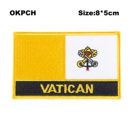 Free Shipping 8*5cm Vatican Shape Mexico Flag Embroidery Iron on Patch PT0058-R