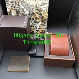 Quality Brown Color leathe Boxes Gift Box 1884 Watch Box Brochures Cards Black Wooden Box For Watch Includes Certificate New 204A