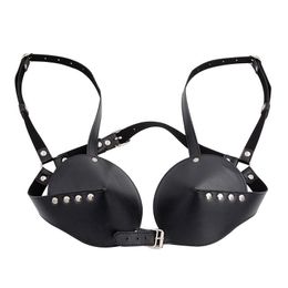 Bondage Women Sexy PU Leather Bra Bullet Buckled Adjustable Body Breast Harness #R46