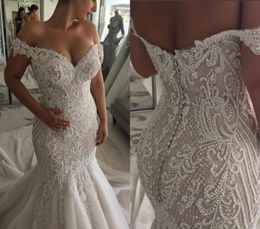 Luxury Mermaid Wedding Dress 2019 Dubai African Black Girls Lace Appliques Garden Country Church Bride Bridal Gown Custom Made Plus Size