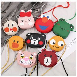 Cartoon Bags Kids Baby PU Purse Children Chain Small Messenger Bag Mini Flap Girl Fashion Purses Clutch Candy Color Lingge Money Bag