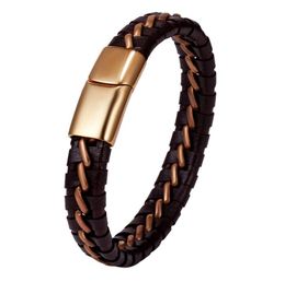 Fashion Men's Leather Bracelet Vintage Bracelet Single-layer Woven Men's Leather Bracelet WY537