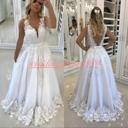 Charming Beads Backless Evening Dresses V-Neck Lace Edge Bow Sash 2019 Saudi Arabia Long Party Prom Dresses Pageant Gown Robe De Soiree