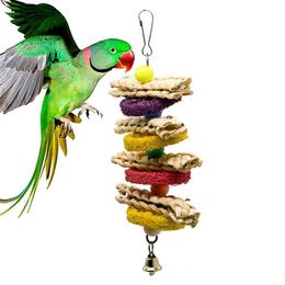 Parrot Bird Toy Loofah Corn Leaf Twist String Small And Medium Parrot Bite Toy For Parakeet Chew Toy