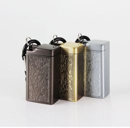 New Mini Metal Ashtray Key Ring Portable Seal Innovative Design Storage Box Case Container Jar Vessel For Cigarette Smoking Pipe Hot Cake