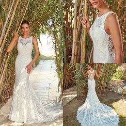 eddy k beach mermaid wedding dresses jewel neck lace bridal gowns abiti da sposa boho wedding dress cheap