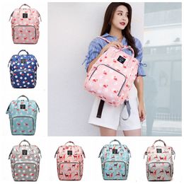 Brand Diaper Backpack Flamingo Printed Mummy Bag Large Capacity Mom Baby Backpacks Waterproof Outdoor Travel Diaper Bags 7 Designs YP2317