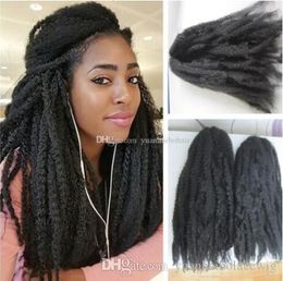 12 Packs Full Head Two Tone Marley Braids Hair 20inch Black Color Ombre Color Synthetic Hair Extensions Kinky Twist Braiding Free Shipping