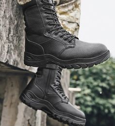leather high Gang steel head anti pressure military boots anti puncture tactical boots wear resistant combat training Sneaker good yakuda local online store