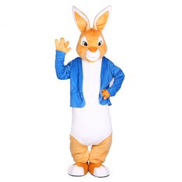 Professional custom Peter Rabbit Mascot Costume Character hare animal Mascot Clothes Christmas Halloween Party Fancy Dress