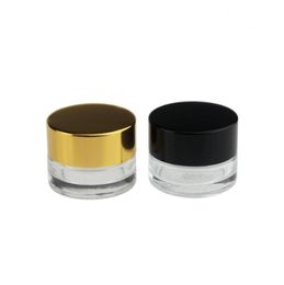 Wholesale 5G glass cream container,5ml glass cream jar with gold/silver/black cap, 5g glass cosmetic case