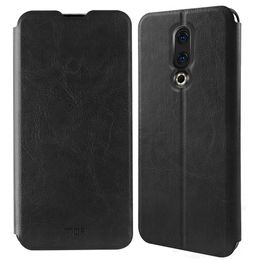 Custodia Flip MOFi per Custodia Stand Meizu 16 Custodia Stand Folio Trasparente TPU Capa PU