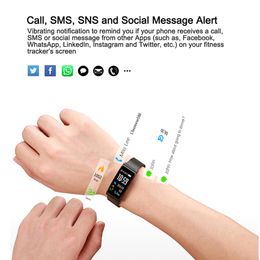 Smart Sporting Bracelet Blood Pressure Wristwatch Message Alert IP68 Waterproof Fitness Pedometer Tracker Smart Watch For Android iPhone iOS