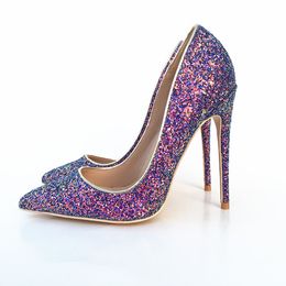 summer fashion women pumps blue glitter strass point toe bride wedding shoes high heels real photo 12cm 10cm 8cm brand