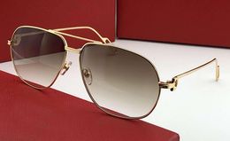 Luxury-Men Vintage 0111 Gold Pilot Sunglasses brown Gradient uv400 protection eyewear glasses Gafas de sol new with box
