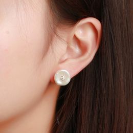 Mulheres Pearl Stud Brincos 925 Prata Back Brincos Real Natural Freshwater Barroco