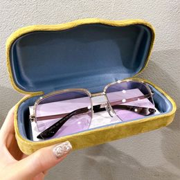 Newarrival Women Metal Big Halfrim Sunglasses Glasses Frame 55-19-145 for Prescription Glasses/Sunglasses with fullset Packing Case