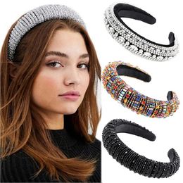 Women Rhinestone Bezel Hairbands Headdress Luxurious Elegant Head Hoop Headwear Fashion Ladies Hair Accessories