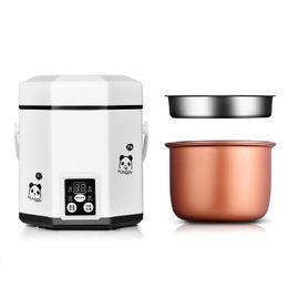 Electric Heating Container Mini Rice Cooker 1.2L mini rice cooker small 2 layers Steamer Multifunction cooking Pot