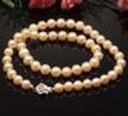 Beautiful Gift 7-8mm Pink Natural Pearl Necklac 18inch 925 Silver