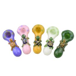 IN STOCK High-end Good Quality Glass smoking Pipe with Cute turtle shape Multiple Colours free shipping