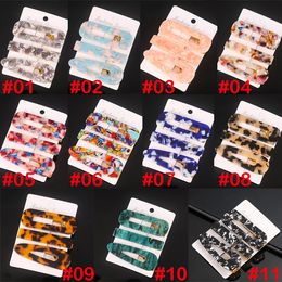 11 style Pearls hair clip set Girl Elegant Acetic acid plate Headwear Geometric hair pins Barrettes Macaron hair accessories