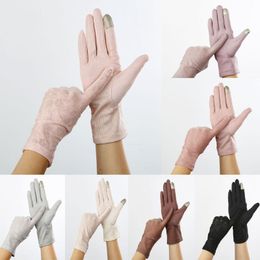 Sexy Lace Sunscreen Gloves summer Women Stretch Thin Touch Screen Anti Uv Slip Resistant Driving Gloves Breathable