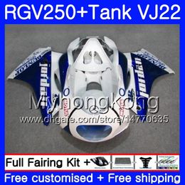 Body+glossy blue top Tank For SUZUKI RGV250 VJ22 1988 1989 1990 1991 1992 1993 307HM.32 RGV-250 VJ21 RGV 250 88 89 90 91 92 93 Fairing kit