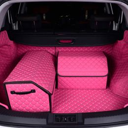 Car Trunk Organisers PU leathe Backseat Storage Bag High Capacity Multi-use Car Seat Back box Interior Accessories Oversized L XL